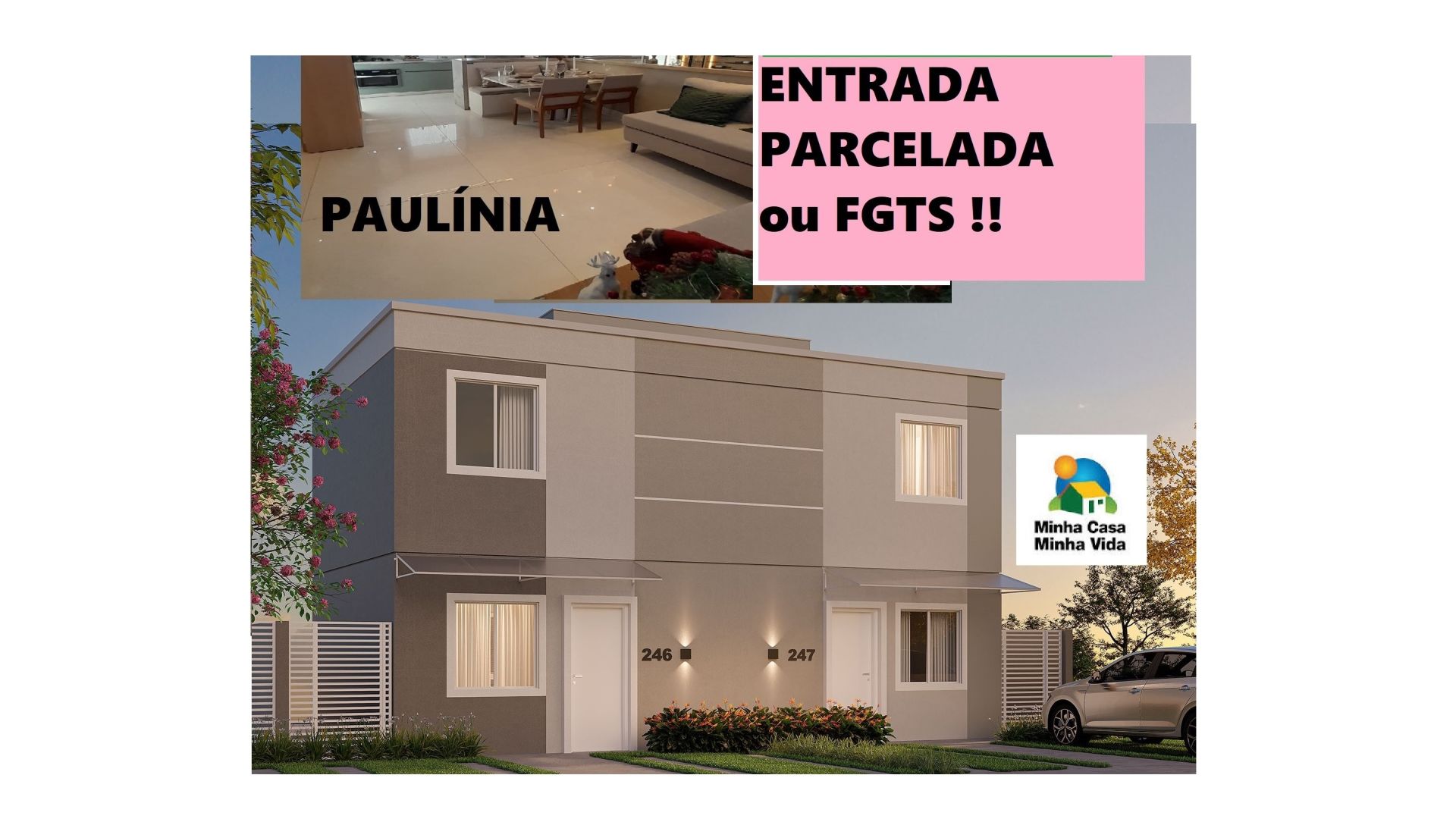 Sobrado com 2 quartos cond. fechado em Paulínia entrada parcelada
